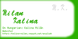 milan kalina business card