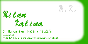 milan kalina business card